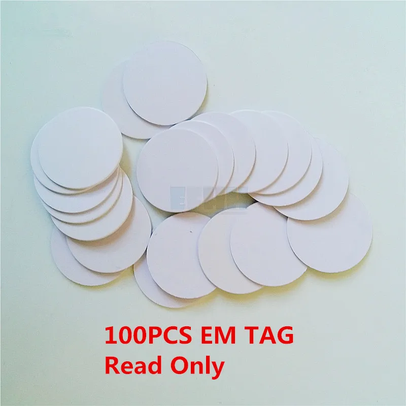 

100Pcs/lot 125khz EM4100 TK4100 RFID Coin Tag Card Read Only Access Control Card Diameter 25mm