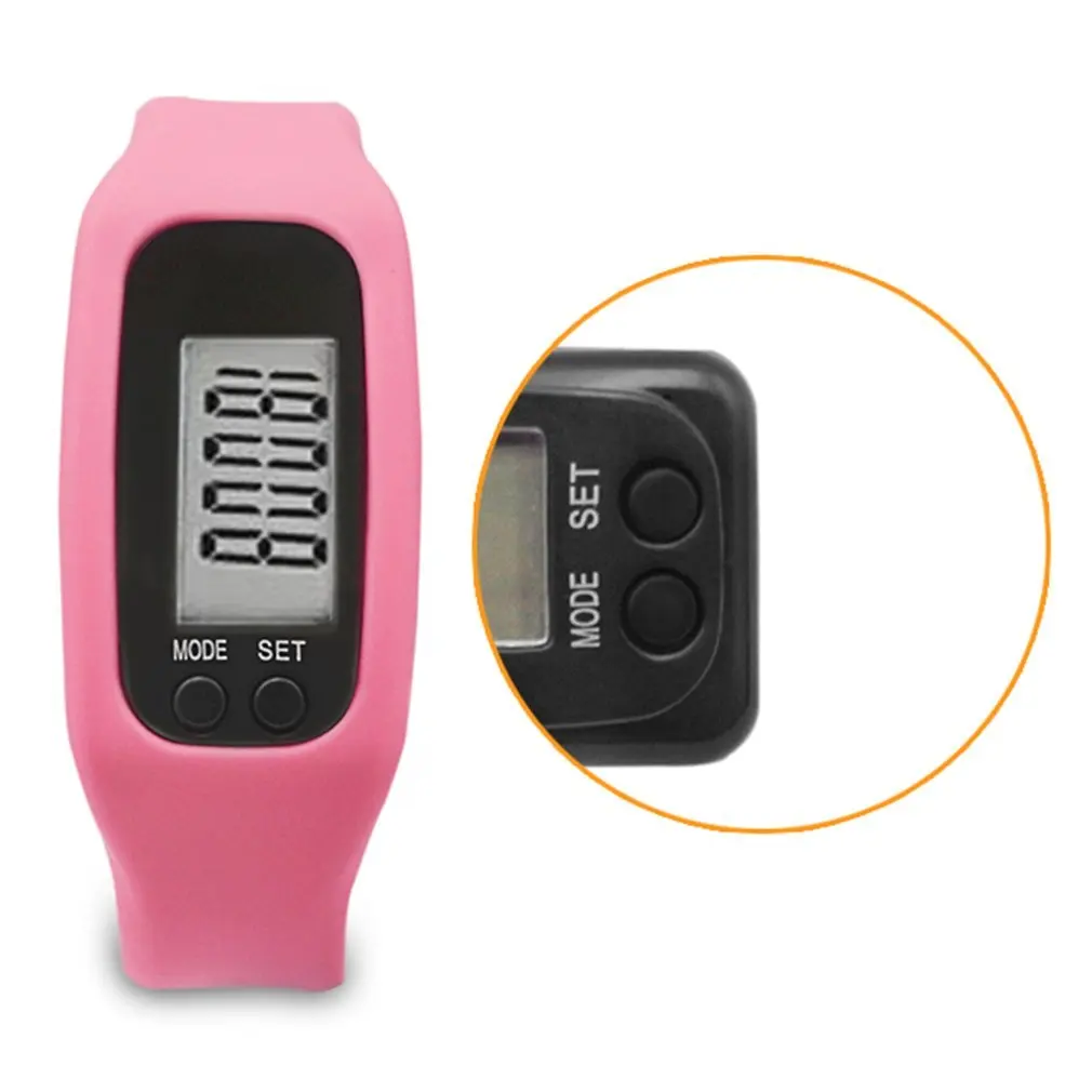 

Men women LCD Wrist Watch Pedometer Sports Bracelet Monitor Running Exercising Step Counter Fitness Silicone Wristband