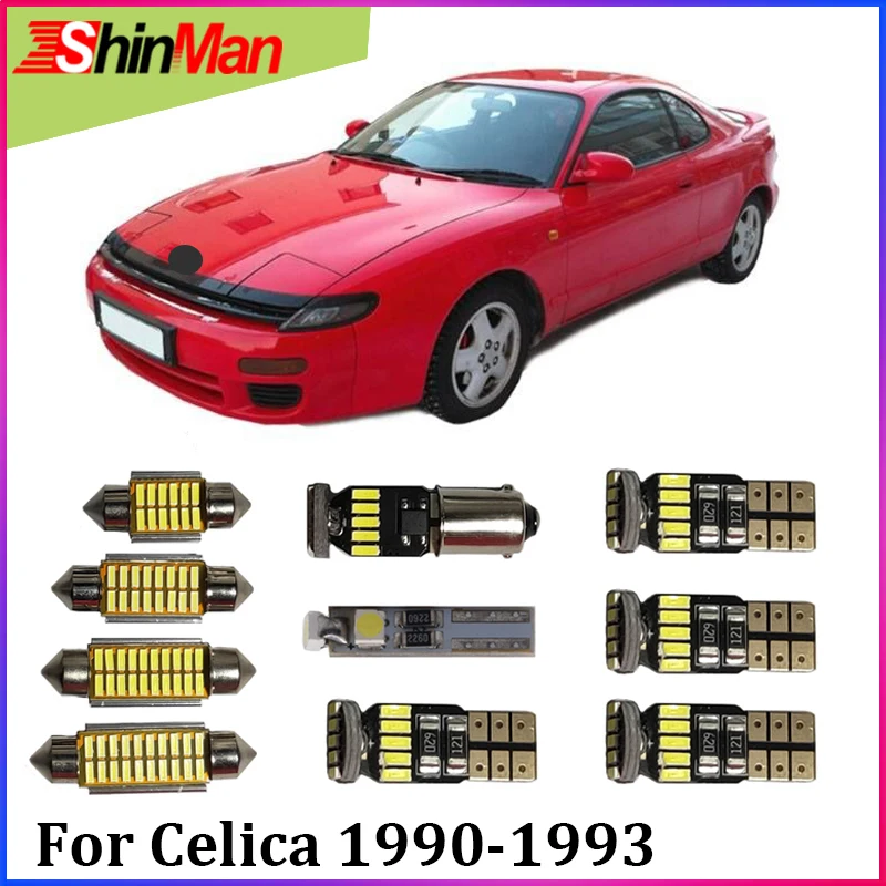 

ShinMan 8x Error Free Car Light Interior light LED Conversion kit For Toyota Celica LED Interior Package 1990-1993 Accessories