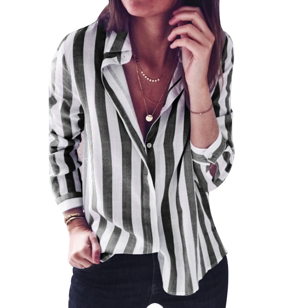 Fashion Women Tops And Blouses Striped Ladies Shirts Loose Tee Long Sleeve Korean Style Female Clothes Blusa Z4 |