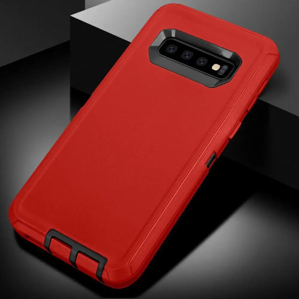 Для samsung Galaxy S9 S9 plus S8 S7 edge гибридный защитный противоударный Прочный чехол для телефона PC и TPU комбинированный чехол для S10 S10 lite coque - Цвет: Красный