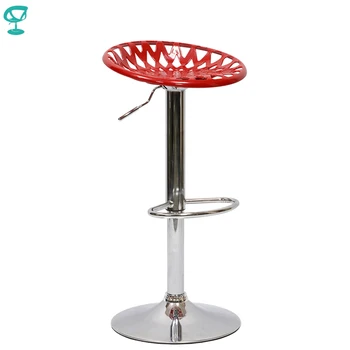 

94889 Barneo N-37 Plastic High Kitchen Breakfast Bar Stool Swivel Bar Chair Red free shipping in Russia
