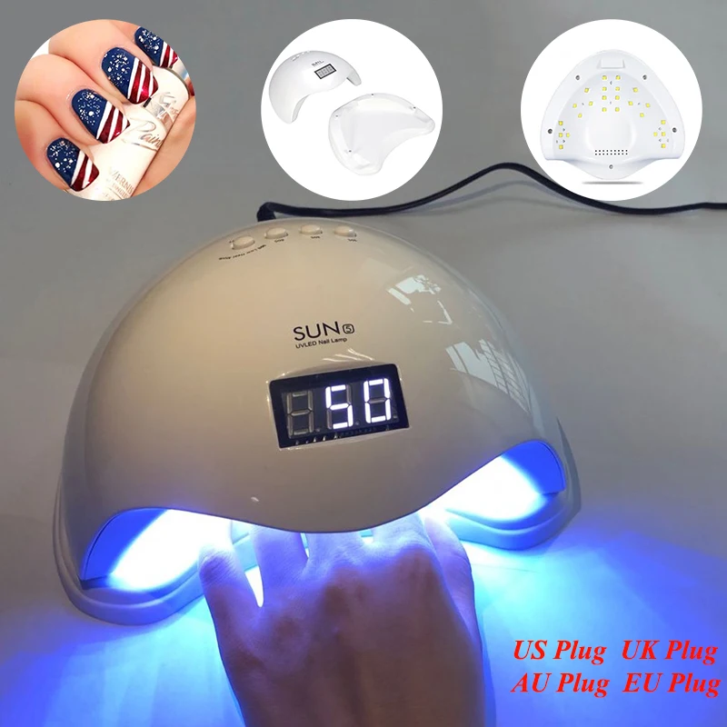 LED Phototherapy UV Gel 48W Induction Nail Lamp LCD Display Polish Drying | Красота и здоровье