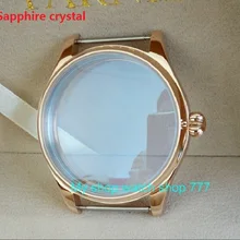 Сапфировое стекло PARNIS 44 мм 316L нержавеющая сталь корпуса часов Гальваническое 18 К розовое золото fit ETA 6497/6498 движение 011A