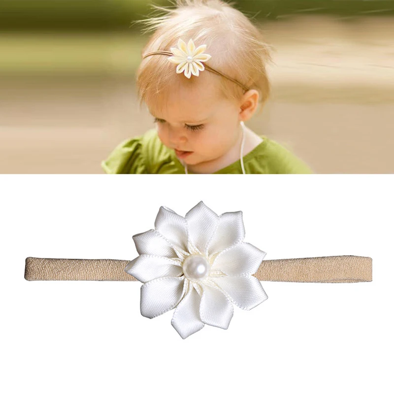 BalleenShiny Kawaii бант цветочный ободок для новорождённого для ребенка с эластичной резинкой; милые нейлон резинка для волос, принцессы аксессуары для детей наряд для фотосессий подарок