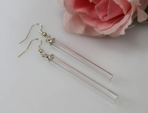 3 пары 5 мм/6 мм Стеклянная серьга в виде трубочка, стеклянная серьга в виде трубочка s, миниатюрный стеклянный шар, стеклянные полые серьги