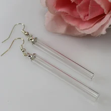 3 пары 5 мм/6 мм Стеклянная серьга в виде трубочка, стеклянная серьга в виде трубочка s, миниатюрный стеклянный шар, стеклянные полые серьги