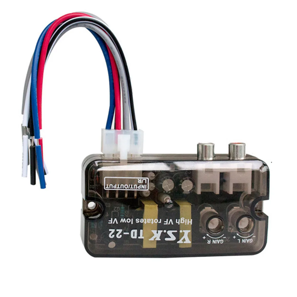 

12V Car Audio Converter RCA Stereo High To Low Adjustable Frequency Line Speaker Level Converter Adapter