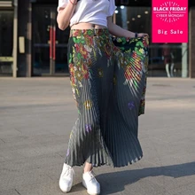 Европейская и американская Новая модная юбка женская Осенняя эластичная юбка с высокой талией тонкая юбка в ретро стиле средней длины плиссированная юбка L980