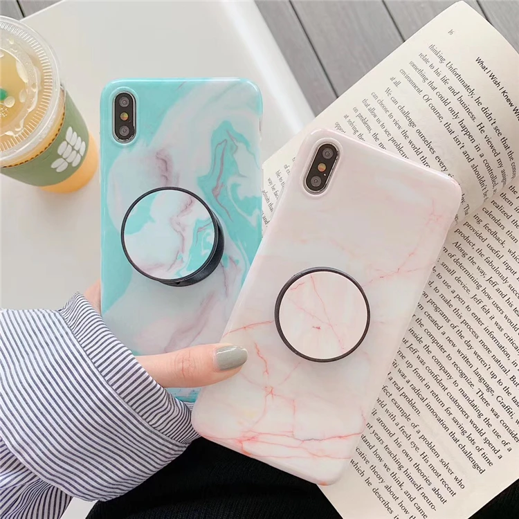 

Colorful Watercolor Phone Case For iphone XS Max Case For iphone XR X 6S 6 7 8 Plus Soft IMD Cover Cases With the Fold Ring