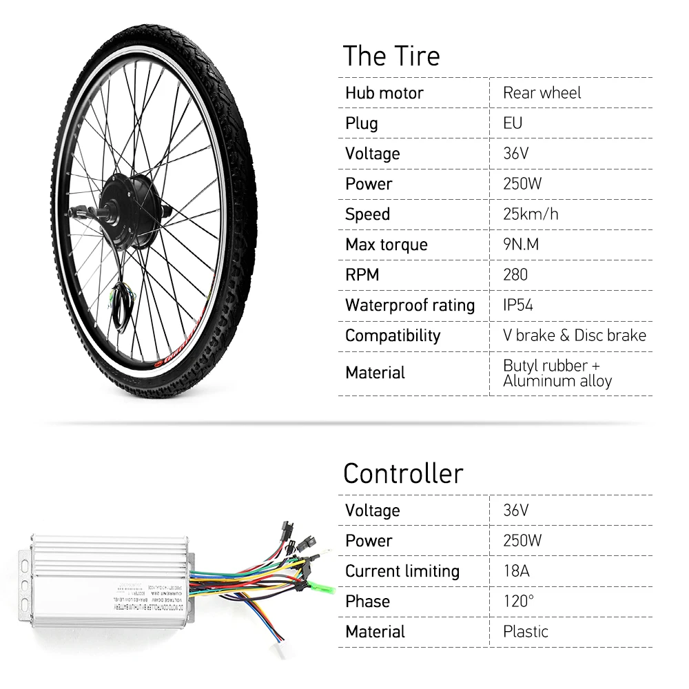 Discount Electric Bicycle Rear Wheel Disc Brake Hub Motor Kit E-Bike Conversion Kit Controller Thumb Speed Bike Brake Shifter Kit 5 Discount Electric Bicycle Rear Wheel Disc Brake Hub Motor Kit E-Bike Conversion Kit Controller Thumb Speed Bike Brake Shifter Kit 5