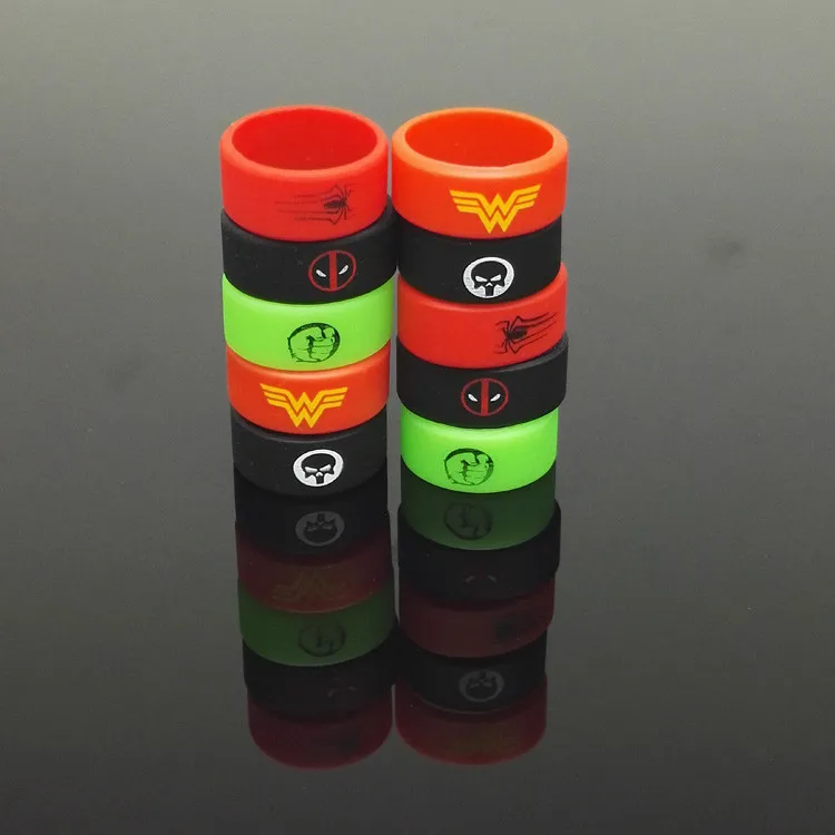 100pcs Spiderman silicon rubber band vape ring Non Slip rubber for
