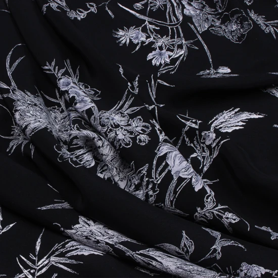 

140cm silk crepe de chine fabric fashion geometric micro transparent crepe silk fabric dress fabric wholesale silk fabric