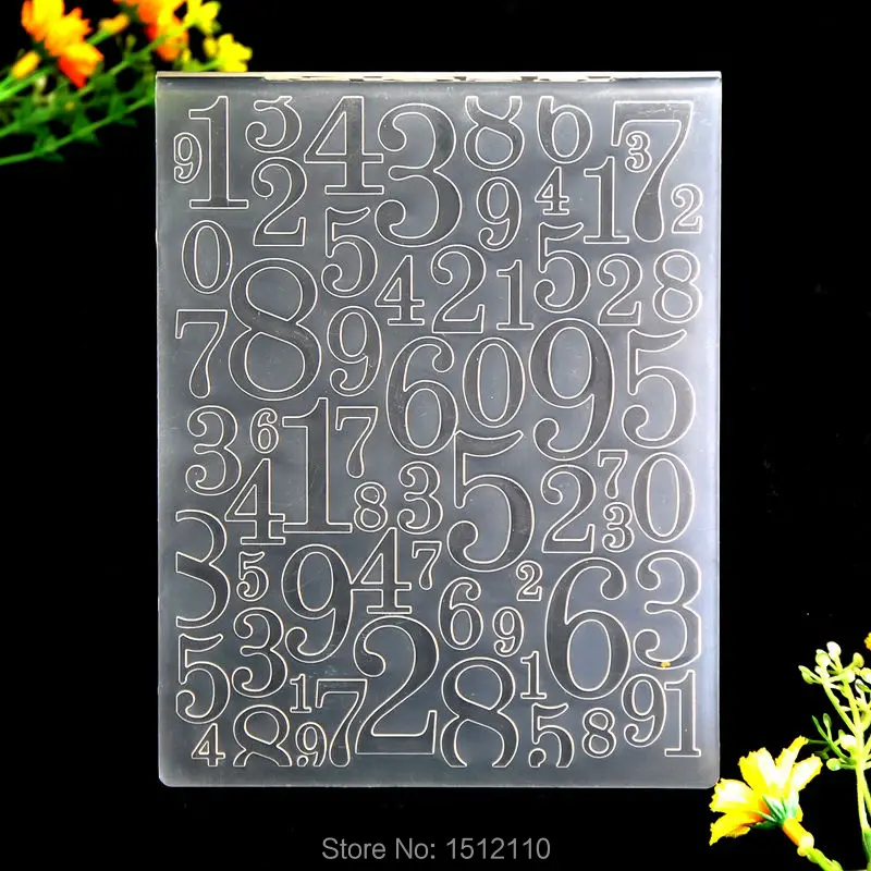 

Number 0-9 Plastic Embossing Folder For Scrapbook DIY Album Card Tool Plastic Template 12.1x15.3cm KW691071