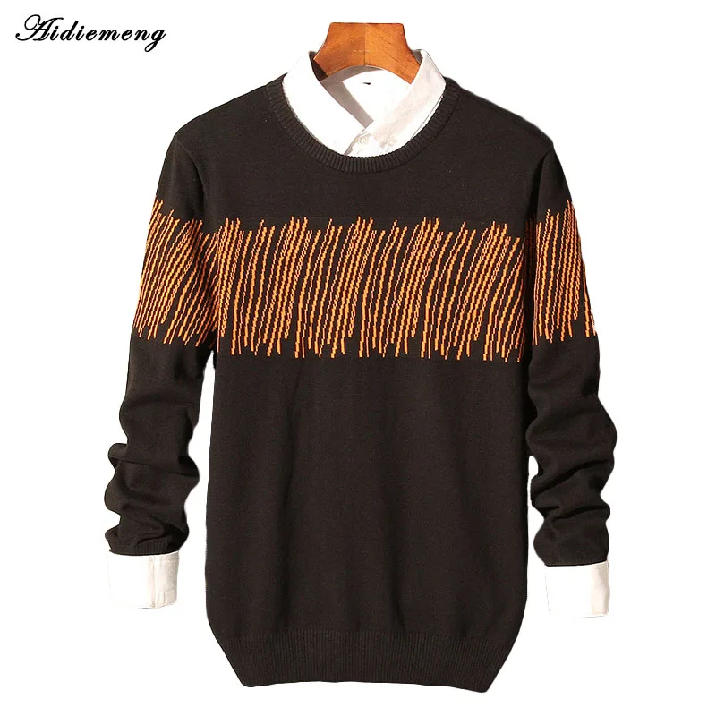 Sweater Men Fashion Brand Casual Sweater Cardigan Men O-Neck Striped Slim Fit Knitted Mens Sweaters And Pullovers Men Pullover