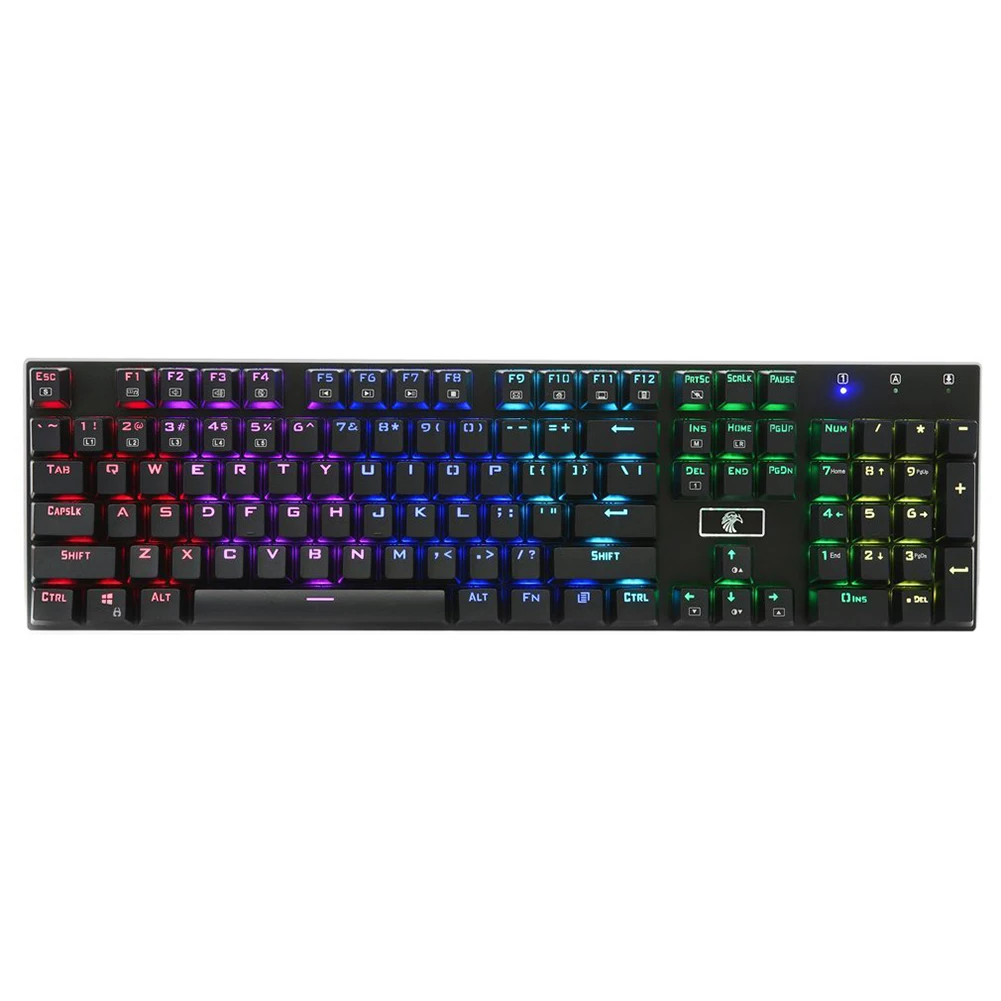 E-YUANSU Z-88 RGB с подсветкой 104 ключей Механическая игровая клавиатура с синими переключателями DIY-сменные переключатели-черный