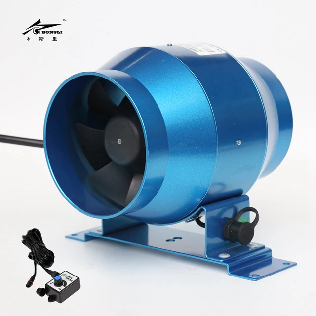 stepless rpm control mixed flow inline fan circular 4 inch pipe high speed quiet exhaust ventilation fan duct fan