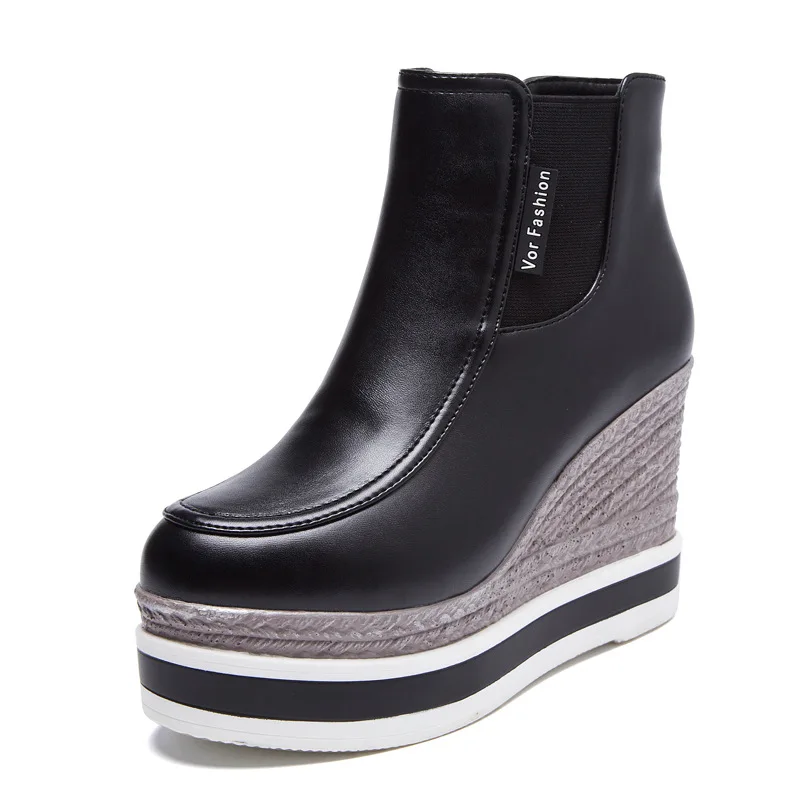 Free shipping High heels shoes women ankle boot leather boot zapatos mujer Elastic band boot winter leather ankle boots