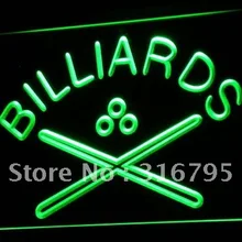 I590 Бильярд Кий зал Бар Паб светодиодный знак неонового света на/выключения 20+ Цвета 5 размеров