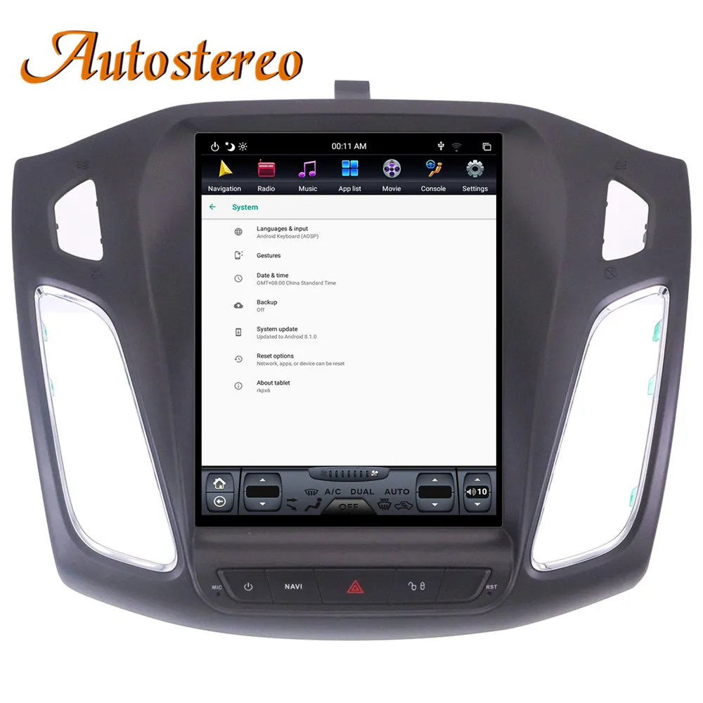 Best Android 9.0 4GB DSP Tesla style Car NO DVD Player GPS Navigation For Ford Focus 2012-2018 navi stereo headunit multimedia player 4