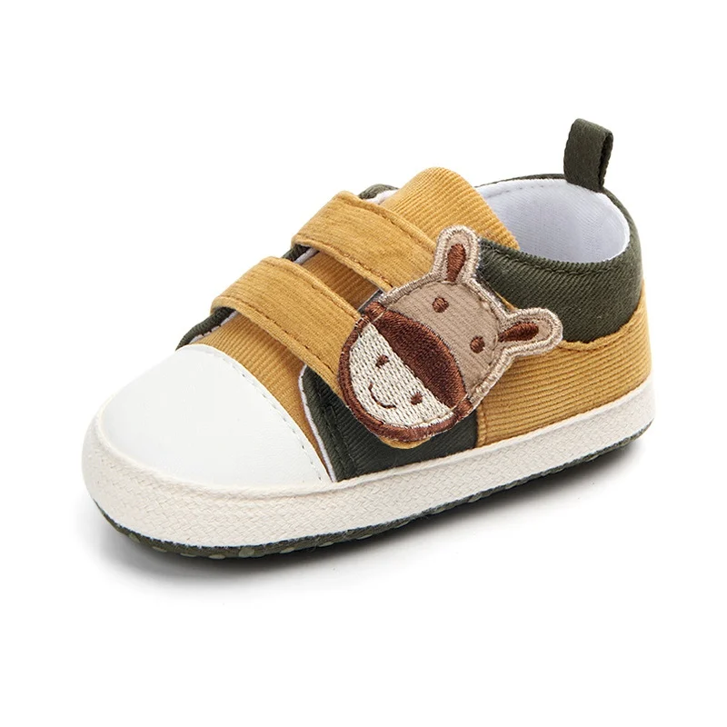 Обувь для маленьких девочек; хлопковая обувь с милым животным узором; сезон весна-осень; обувь для новорожденных; нескользящая детская