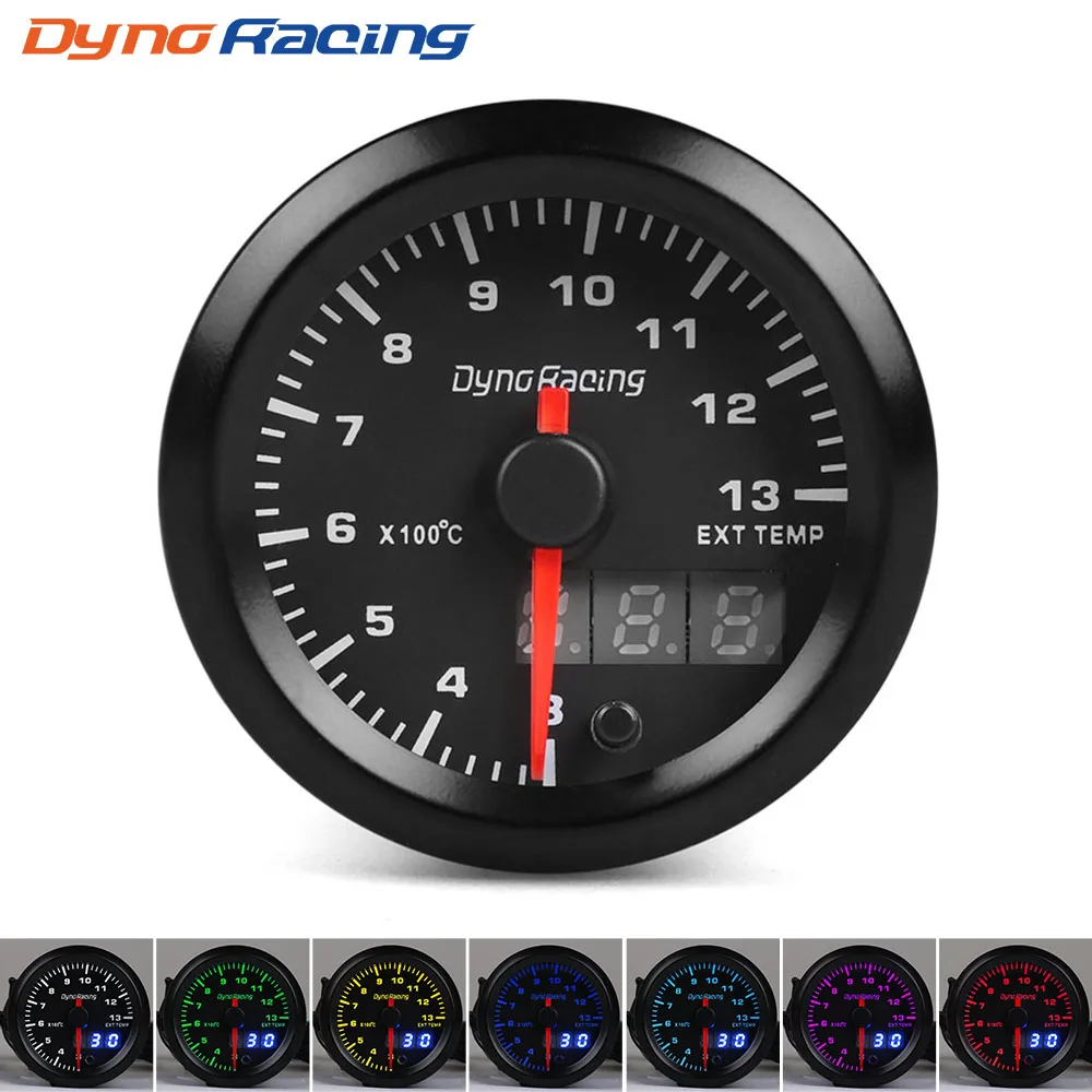 Измеритель температуры выхлопных газов Dynoracing BX101503 2 дюйма 52 мм 7 цветов Led 300 1300