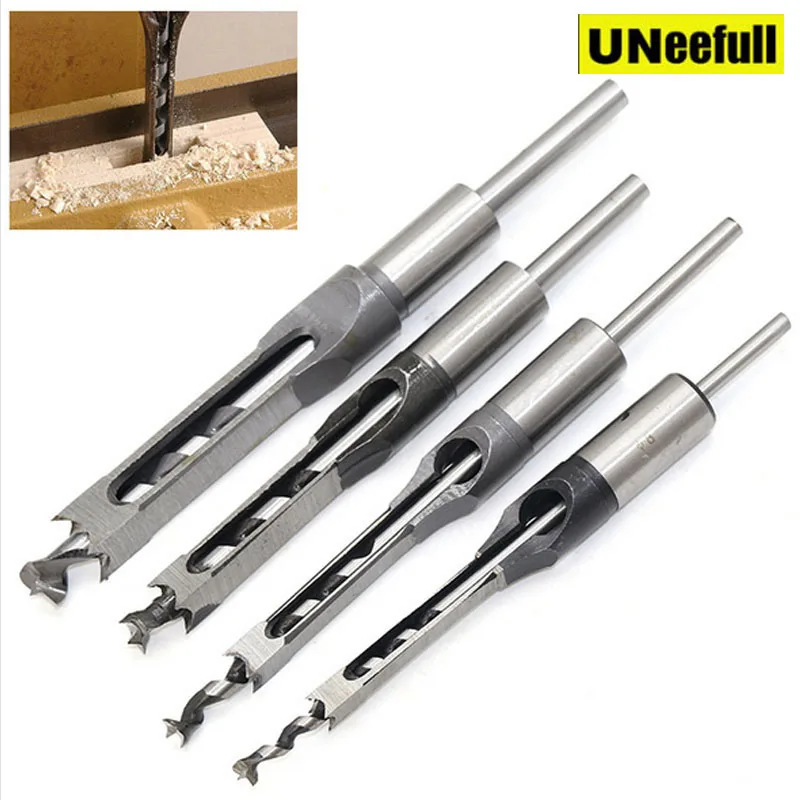

UNeefull hand tools HSS Metric Mortising Chisel Woodwork Square Hole Drill Bit Cutter Tool 6MM 1/2' 3/8' 5/16' 1/4' 10MM 15MM