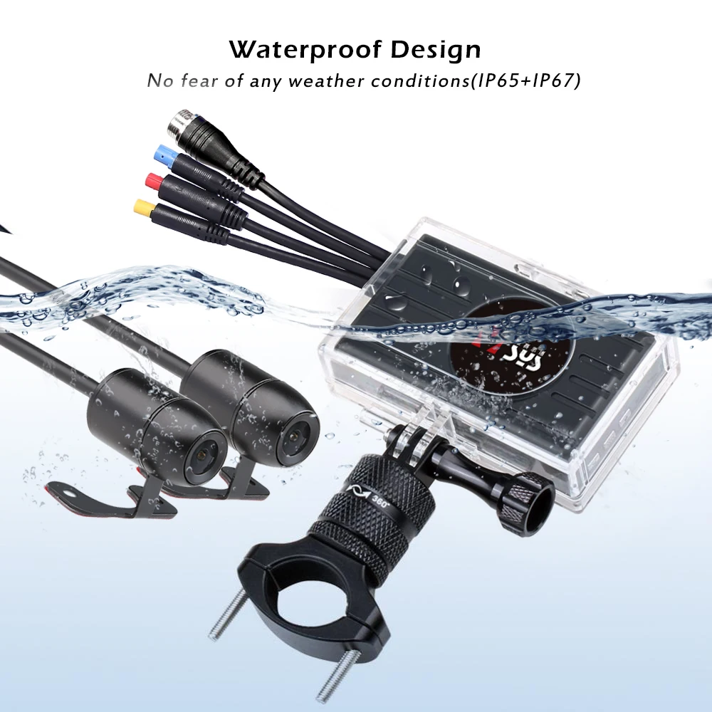  SYS VSYS M2F WiFi Motorcycle Camera Recorder Dash Cam Dual SONY IMX323 1080P Front Rear Waterproof 