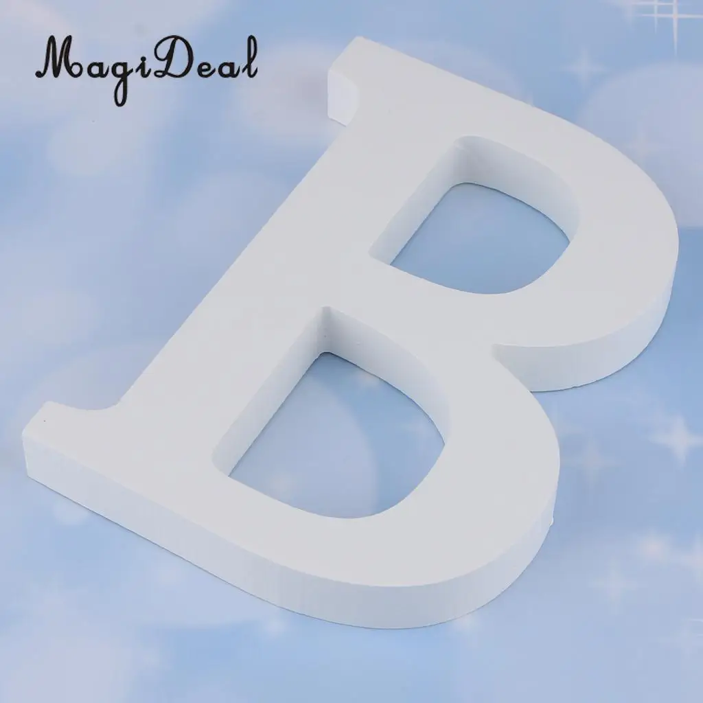 Wooden Alphabet DIY Block Words Sign Hanging Decor Letter for Home Bedroom Office Wedding Party Decor White