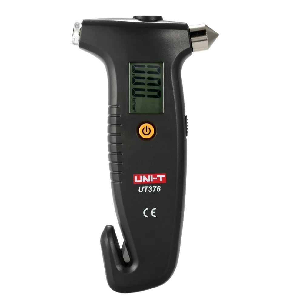 

UNI-T UT376 Handheld Digital Tire Pressure Gauge LCD Display Pressure Monitor with Safety Hammer Flashlight Seatbelt Cutter