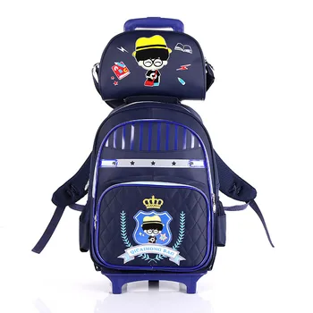 

2pcs set Kids Travel Trolley Backpack two wheels Girls Trolley School bags Children's Detachable Rolling Bag School Backpacks