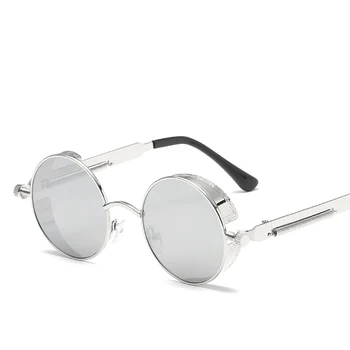 

sunglasses men polarized high quality 2019 round steampunk gothic Sun Glasses women mirror glasses retro oculos de sol masculino