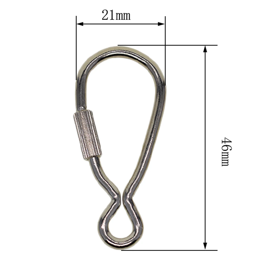 10 Pieces Durable Steel Screw Lock Carabiner Buckle Clip Keychain Hiking Climbing Backpack Key Ring Hook, 46x21mm