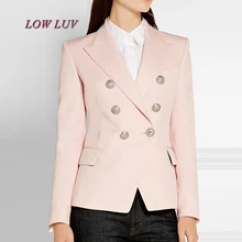 Новинка года, высокое качество, Женская Весенняя верхняя одежда с отложным воротником, двубортные пуговицы, карманы, однотонный принт, длинный рукав, верхняя одежда в деловом стиле, AL972