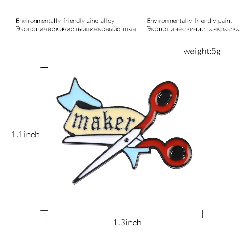 Значки с героями мультфильмов производитель брошь ножницы Портной булавки Эмаль Булавка ювелирные изделия Броши для женщин джинсовые куртки воротник значок шпильки кнопка