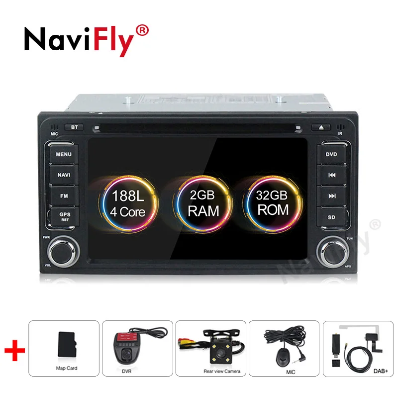 buy Navifly Android9.1 32G ROM car dvd for toyota corolla 2 Din Universal car radio with navigation Bluetooth Wifi car stereo