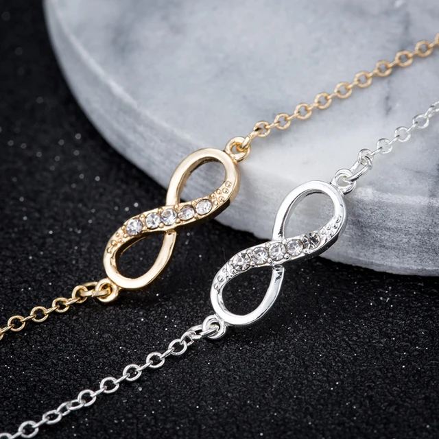 Jisensp New Fashion Love Infinity Bracelet for Women Personalized Infinity 8 Symbol Chain Bracelets Pulseira Feminina Party Gift 3