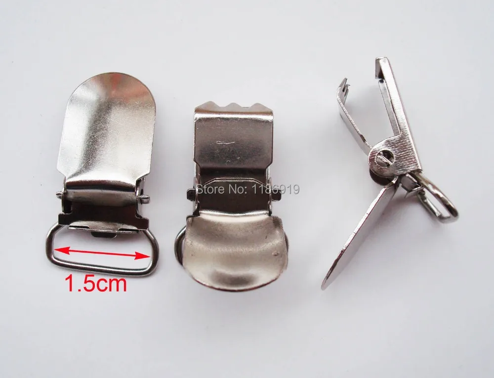 1cm Heavy Duty Metal Suspender Clips Braces Clips Holder Mitten Gallus  Clamp Pack of 10 pcs Silver