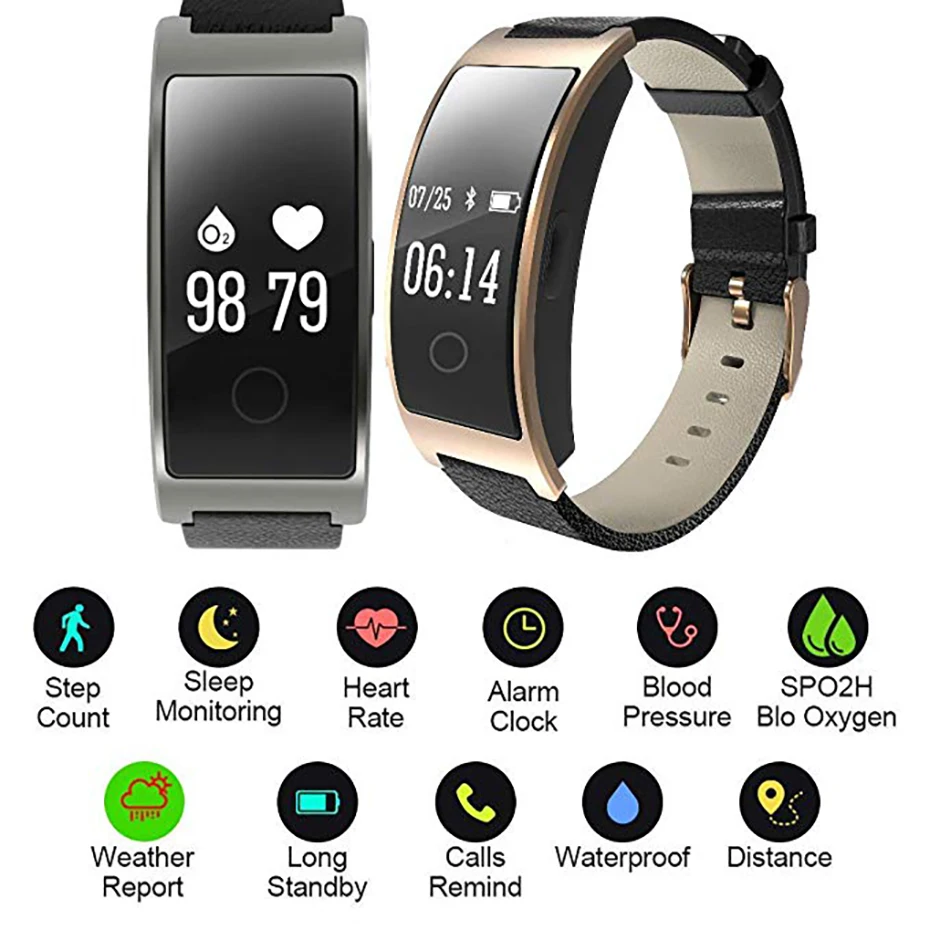 Smart Браслет крови Давление монитор Смарт часы Для мужчин для Android iOS Bluetooth 4 0 IP67