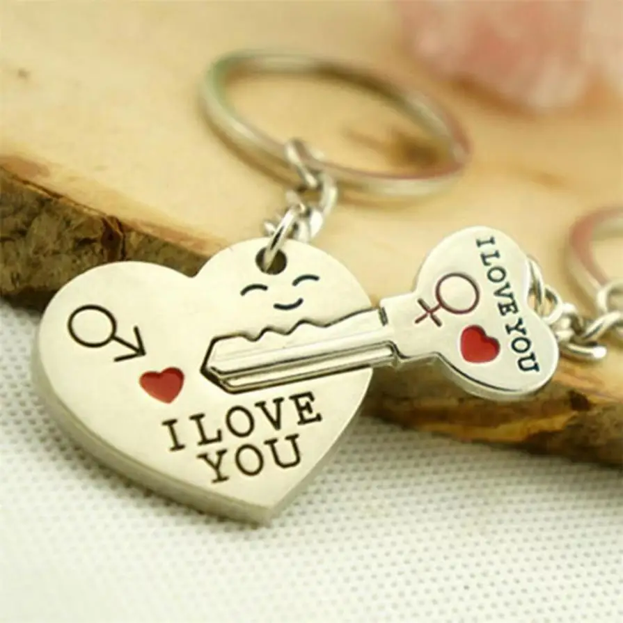 

GEMIXI Romantic Couple Keychain Keyring Keyfob Valentine's Day Lover Gift Heart Key Set 4.9