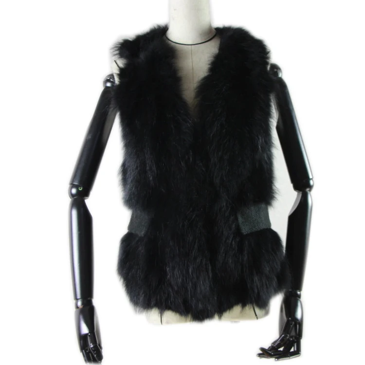 

2019 Harppihop Best Real Natural Fur Vest Women's Genuine Raccoon Fur Leather Jacket Overcoat Girl's Fur Vest Coat