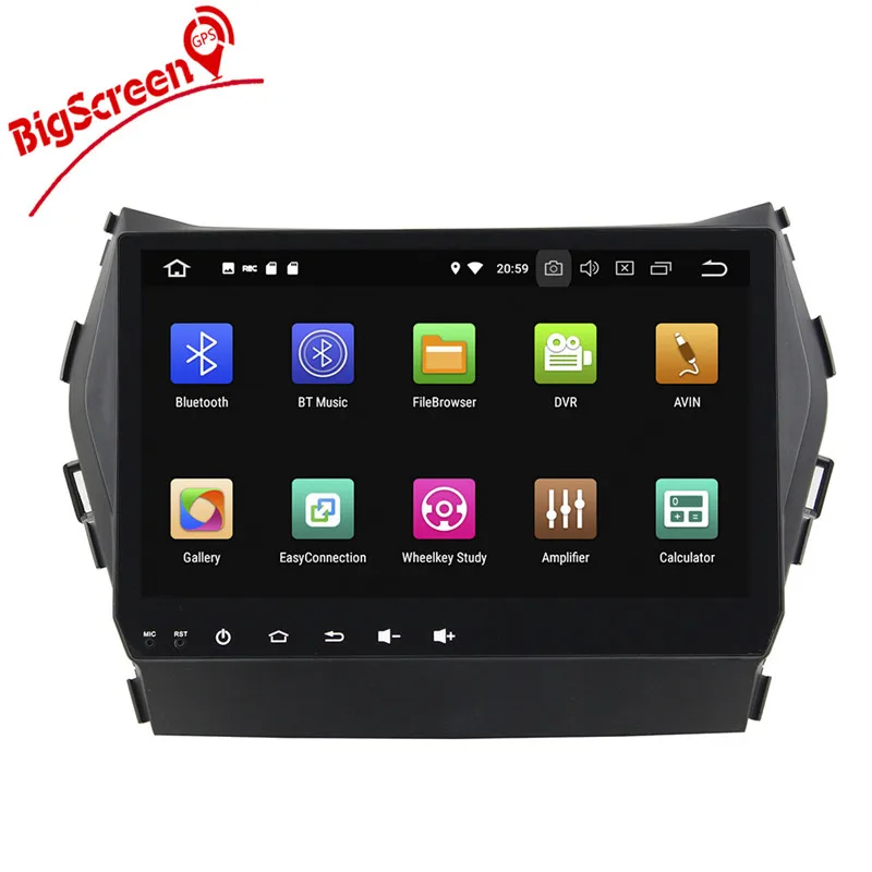 Clearance Bigscreen Android 8.0 car DVD octa Core 4GB RAM 32GB rom multimedia player for hyundai IX45 santa fe 2014+ gps stereo head units 9