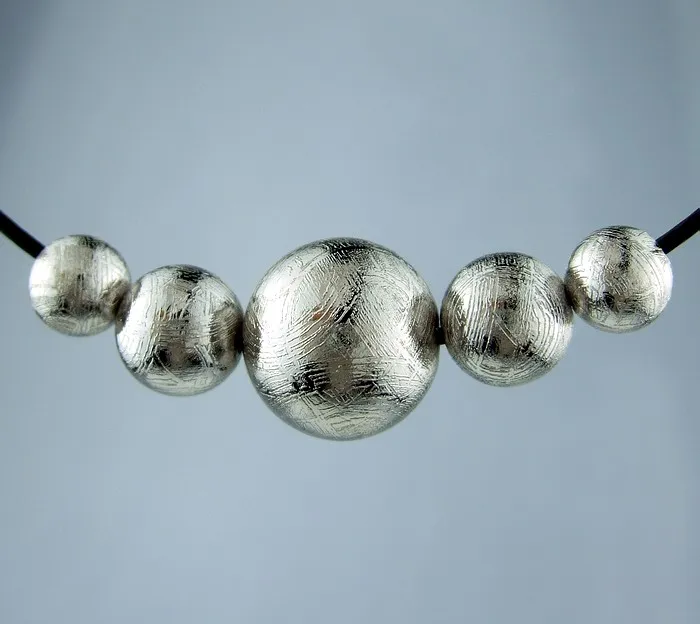 

Genuine Moldavite Gibeon Iron Meteorite Gemstone 5 Beads Silver Fine Jewelry Pendant Necklace 6-10mm For Woman Man Chian