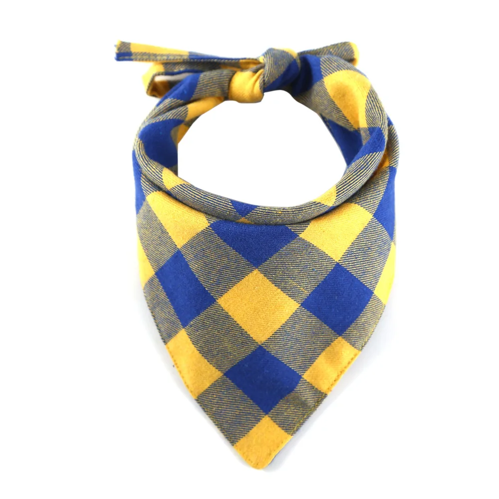 MGKPET Buffalo Plaid Dog Bandana 2 Pack - Cotton Bandanas Handkerchiefs Scarfs Triangle Bibs Accessories for Small Medium Large