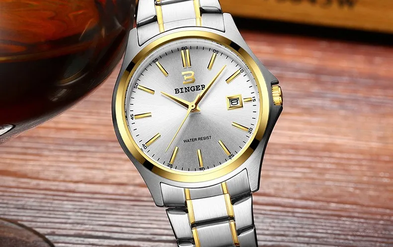 High Quality BINGER Fashion Simple Quartz Watch For Men Brand Casual Leather Wristwatches Relogio Masculino Original Box B-3052M
