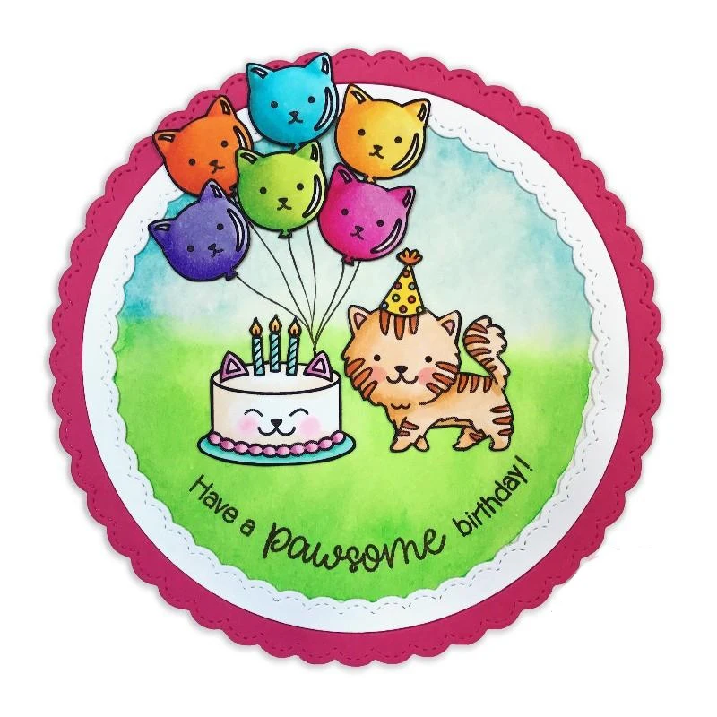 

PURRFECT BIRTHDAY Metal Cutting Dies and stamps DIY Scrapbooking Card Stencil Paper Craft Handmade