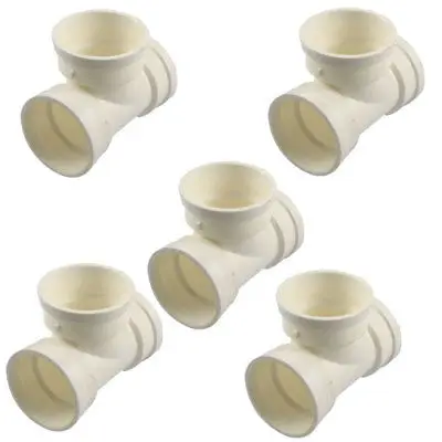 5 Pcs 50mm PVC Tee 3 Way Water Pipe Tube Adapter Connectors photo