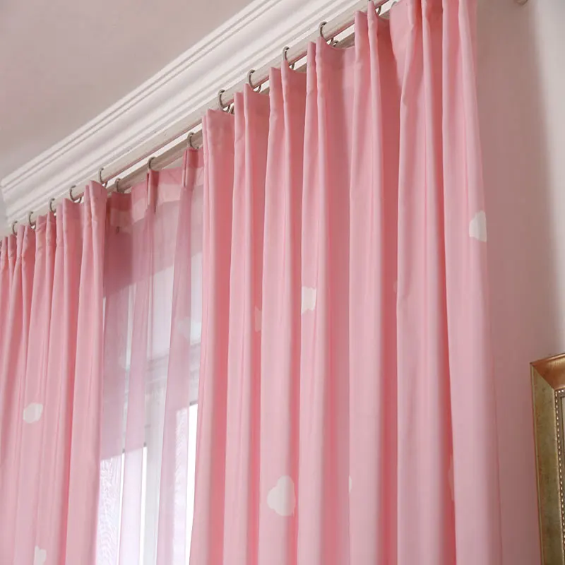 Милый розовый занавес с рисунком замка, полусолнцезащитный козырек для девочек, тюль, перспективный тюль, занавес, качественная завеса на заказ - Цвет: cloth 2 curtain