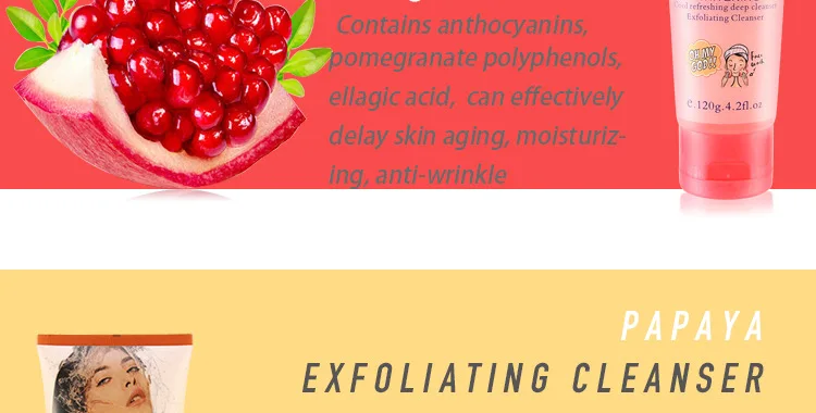 Hydrating, moisturizing and gentle exfoliating facial cleansing gel,shrinking pore, blackhead removal, wrinkle resistance