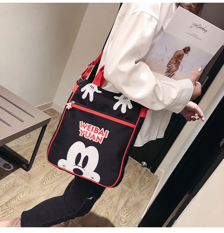 Disney пеленки сумка Микки Маус леди мультфильм Оксфорд ткань сумка на плечо модная сумка для девочек подарок сумка пакет для хранения милый